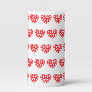 Big red heart with little hearts pillar candle
