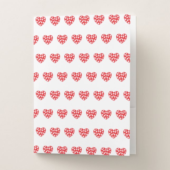 Big red heart with little hearts pocket folder (Front)