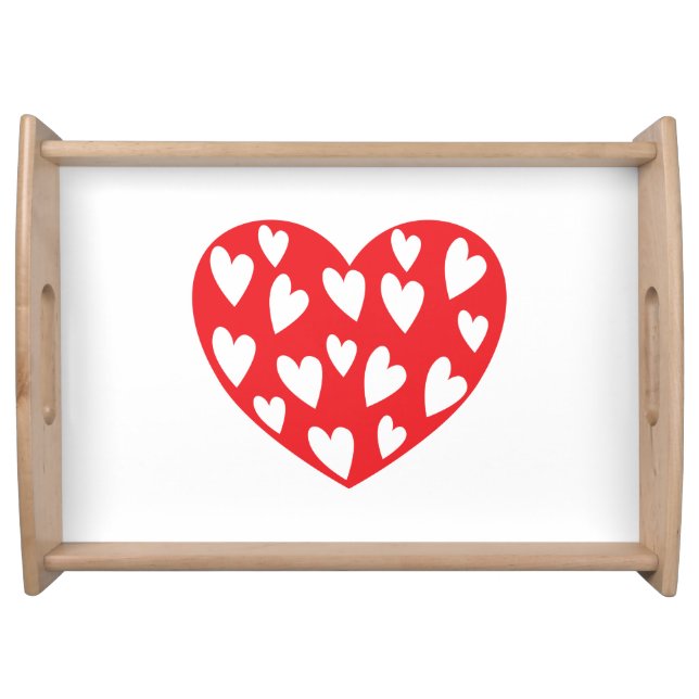 Big red heart with little hearts serving tray (Front)
