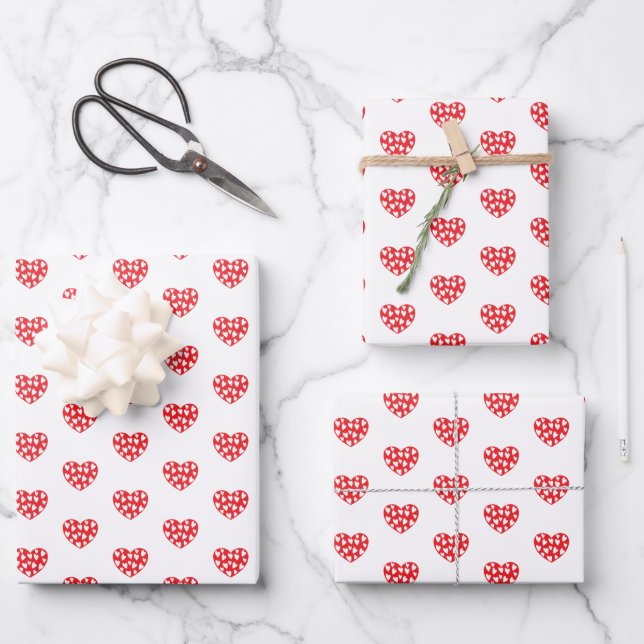 Big Red Heart Wrapping Paper Sheets (Front)