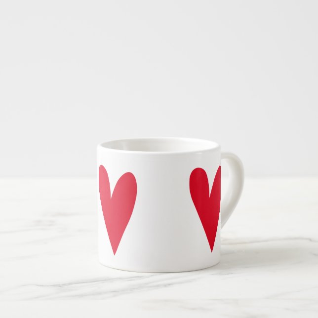 Big Red Hearts Pattern - Romantic Espresso Cup (Front Right)