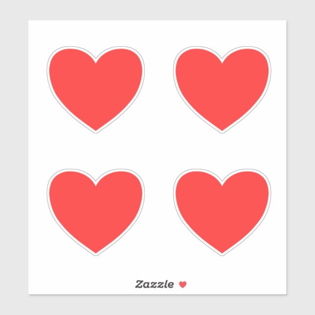 Big red hearts pattern sticker (Sheet)