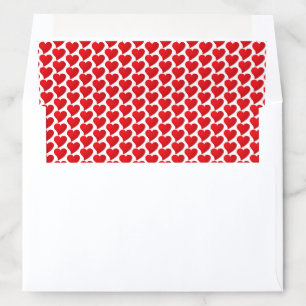 Big Red Hearts pattern white Valentine's day Envelope Liner