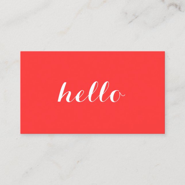 Big Red Hello II Simply Stated Business Card (Front)