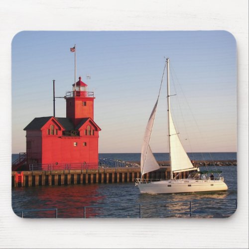 Big Red Holland lighthouse Mouse Pad