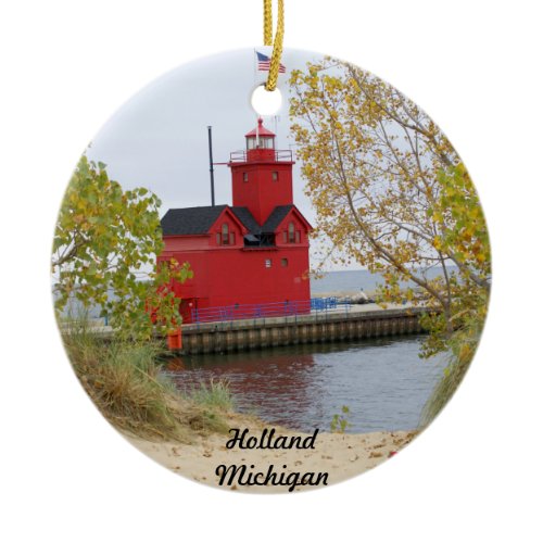 Big Red, Holland Michigan Ceramic Ornament