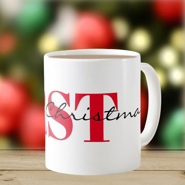 Big Red Initials & Merry Christmas 11oz Classic Coffee Mug (Creator Uploaded)
