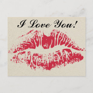 Big Red Kiss Valentines Day For Him Holiday Postcard