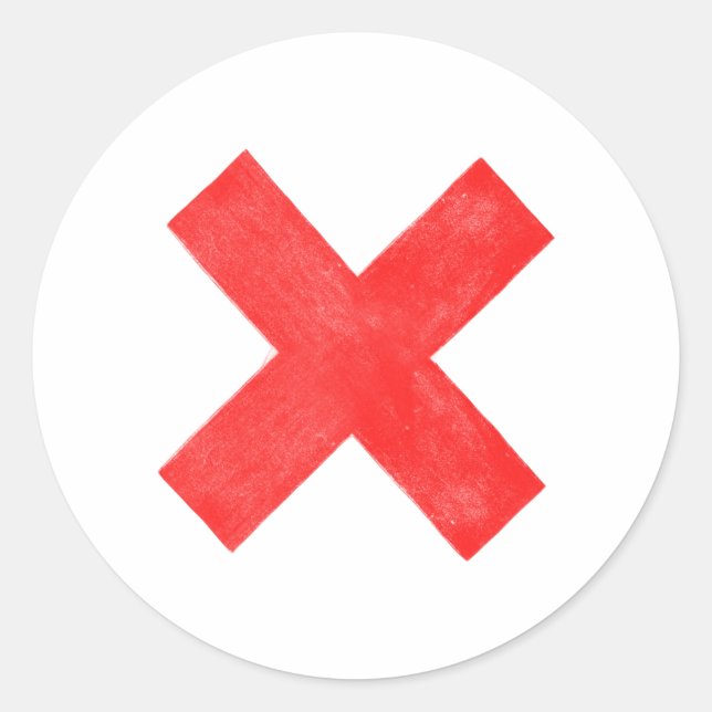 big red letter x classic round sticker (Front)