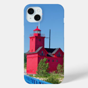 Big Red Lighthouse iPhone 15 Plus Case