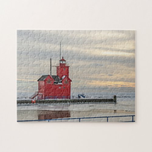 Big Red Lighthouse in Holland MI _ 252 piece Jigsaw Puzzle