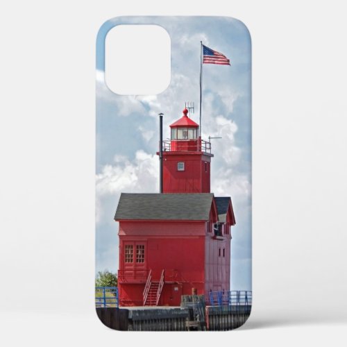 Big Red Lighthouse in Michigan iPhone 12 Case