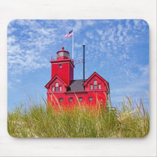 Big Red lighthouse in Michigan Mouse Pad