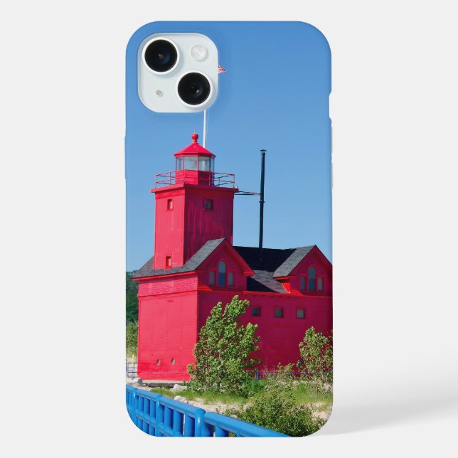 Big Red Lighthouse Iphone Case (Back)
