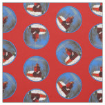 Big Red Lighthouse Painting Holland Original Art Fabric