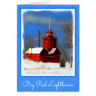 Big Red Lighthouse Painting - Original Art