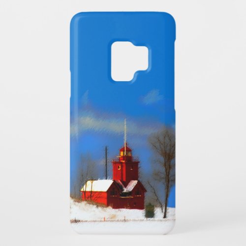 Big Red Lighthouse Painting _ Original Art Case_Mate Samsung Galaxy S9 Case