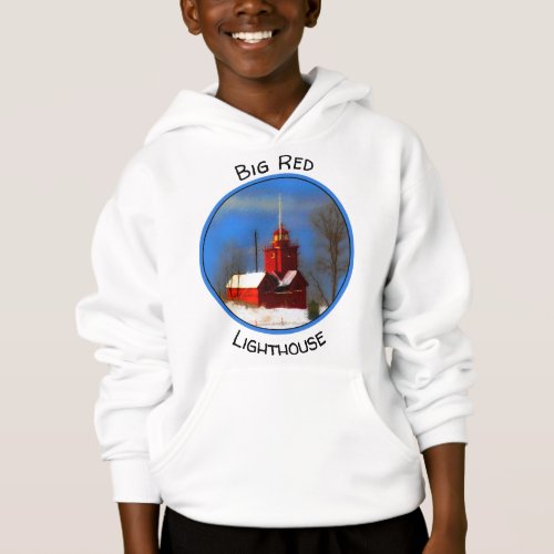 Big Red Lighthouse Painting _ Original Art Hoodie