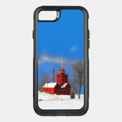 Big Red Lighthouse Painting _ Original Art OtterBox Commuter iPhone SE87 Case