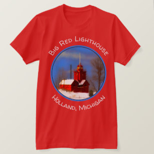 Big Red Lighthouse Painting - Original Art T-Shirt