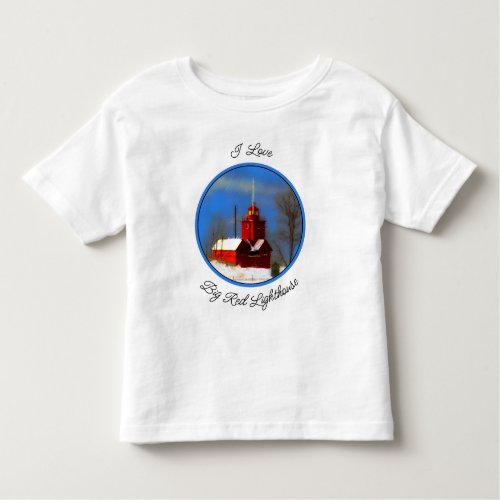 Big Red Lighthouse Painting _ Original Art Toddler T_shirt