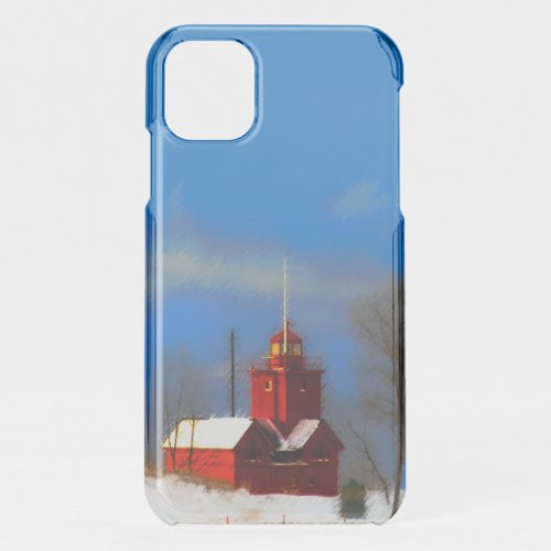 Big Red Lighthouse Painting _ Original Art iPhone 11 Case