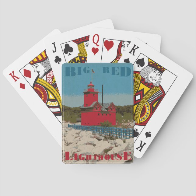 Big Red Lighthouse Poker Cards (Back)