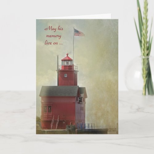 Big Red Lighthouse Sympathy Card
