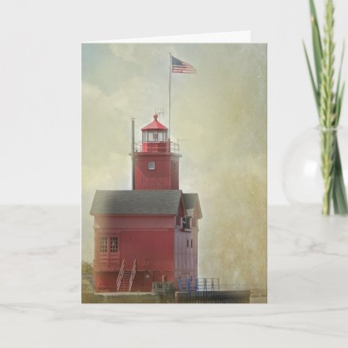 Big Red Lighthouse Sympathy  Card