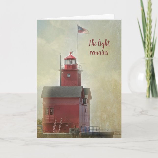 Big Red Lighthouse Sympathy  Card (Front)