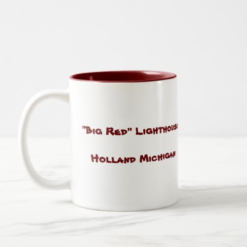 Big Red Lighthouse Two_Tone Coffee Mug