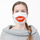 Big Red Lip Print Face Mask (Worn)