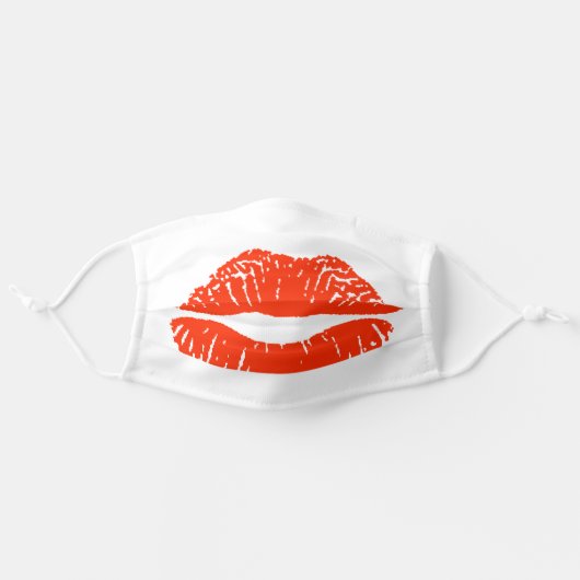 Big Red Lip Print Face Mask (Front, Unfolded)