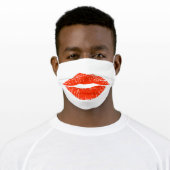 Big Red Lip Print Face Mask (Worn)