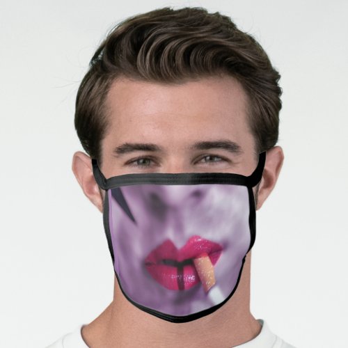 BIG RED LIPS SMOKING CIGARETTE FACE MASK