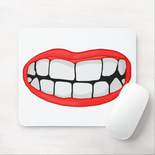Big Red Lips with Teeth Mouse Pad
