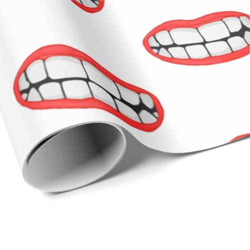 Big Red Lips with Teeth Wrapping Paper