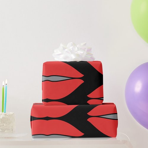 Big Red Lips Wrapping Paper