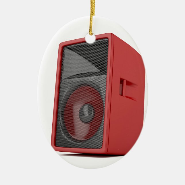 Big red loudspeaker ceramic ornament (Front)