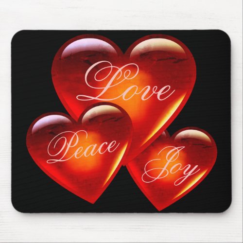 Big red love heartlots of loveloving heart_black mouse pad