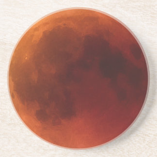 Big Red Lunar Eclipse Moon Graphic Coaster
