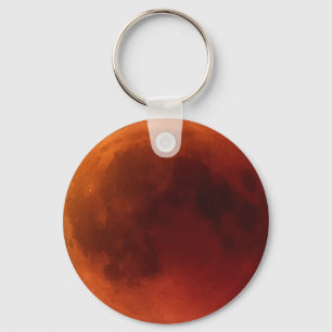 Big Red Lunar Eclipse Moon Graphic Keychain