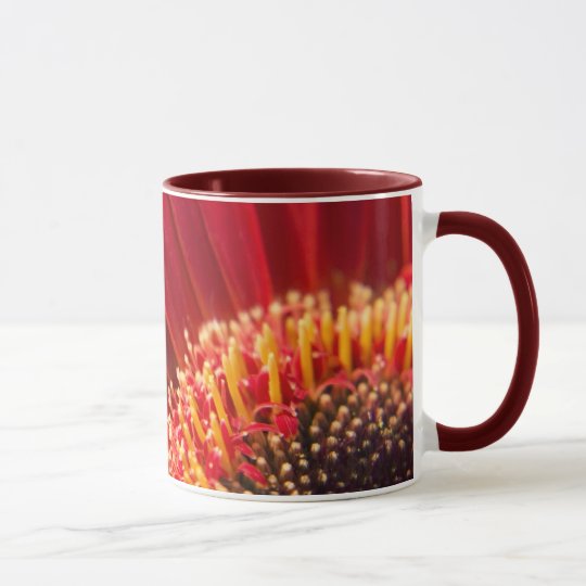 Big Red Macro Gerbera Daisy Flower Mug