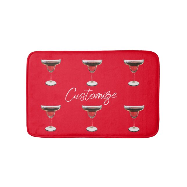 Big Red Margarita Cocktail Drink Thunder_Cove Bath Mat (Front)