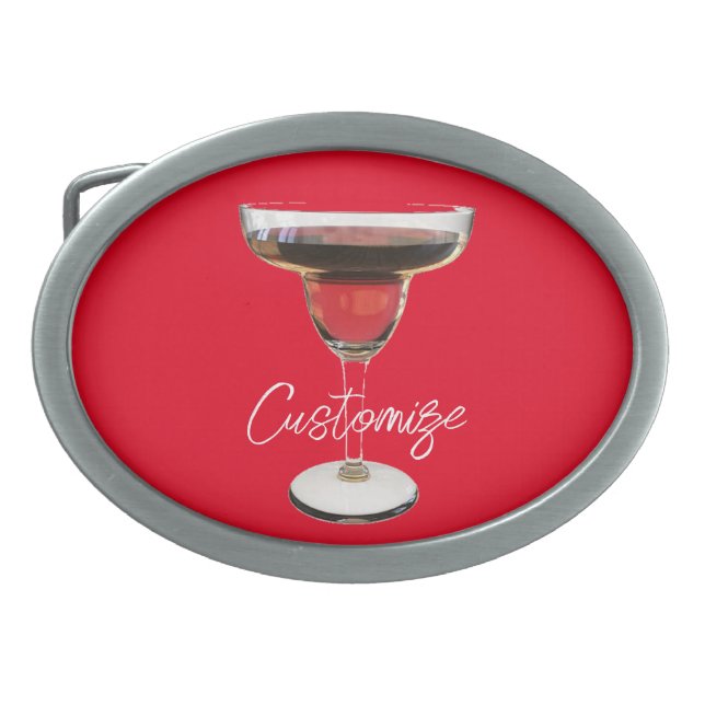 Big Red Margarita Cocktail Drink Thunder_Cove Belt Buckle (Front)