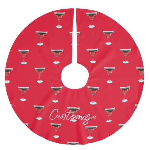Big Red Margarita Cocktail Drink Thunder_Cove Brushed Polyester Tree Skirt