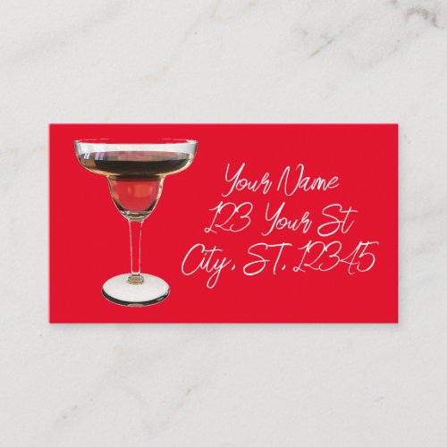 Big Red Margarita Cocktail Drink Thunder_Cove Business Card