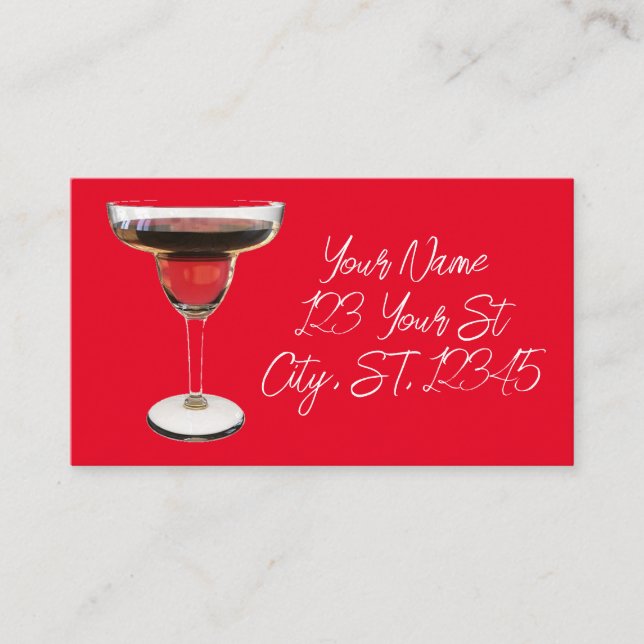 Big Red Margarita Cocktail Drink Thunder_Cove Business Card (Front)