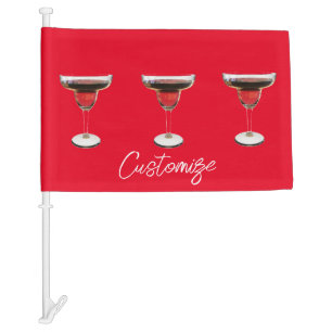 Big Red Margarita Cocktail Drink Thunder_Cove Car Flag
