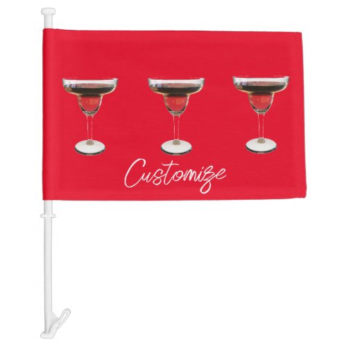 Big Red Margarita Cocktail Drink Thunder_Cove Car Flag